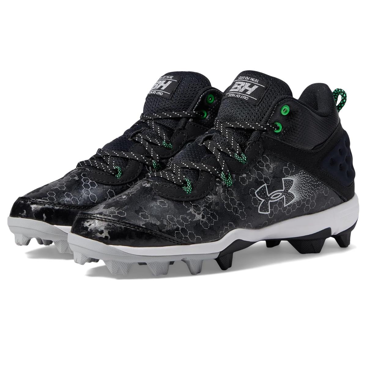 Man`s Sneakers Athletic Shoes Under Armour Harper 8 Mid RM Black/Black/Metallic Silver