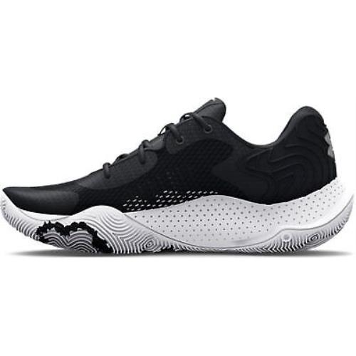 Under Armour Men`s Spawn 4 Basketball Shoes Black/white/metallic Silver