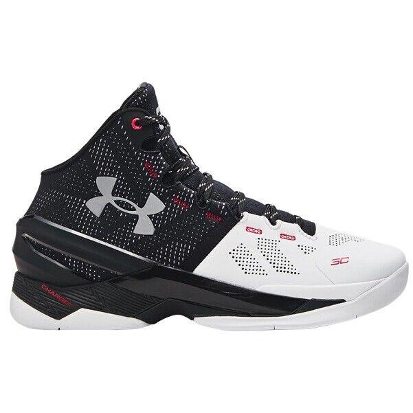 Under Armour Curry 2 Suit Tie 3027361-101 Black White Basketball Shoes Sneaker