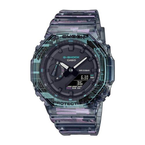 Casio Men`s Watch 2100 World Timer Black Analog Digital Dial Strap GA2100NN-1A