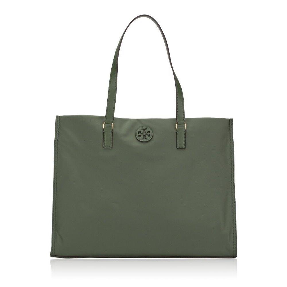 Tory Burch Ella Palm Leaf Green Nylon Tote Bag