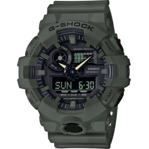 Casio Men`s Watch G-shock Olive Green Resin Strap Shock Resistant GA700UC-3A