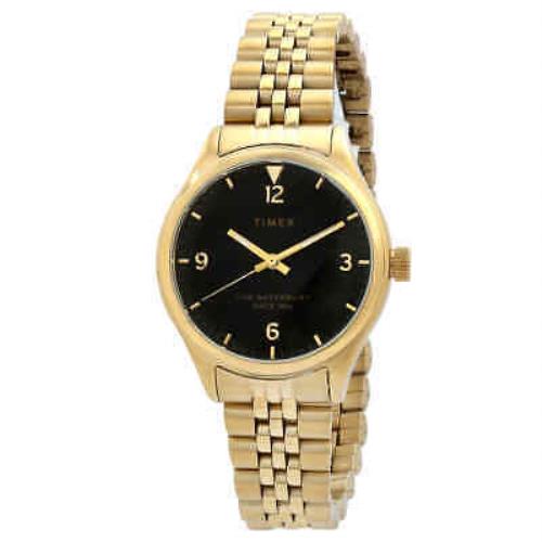 Timex Waterbury Traditional Quartz Black Dial Ladies Watch TW2R69300 - Dial: Black, Band: Gold-tone, Bezel: Gold-tone