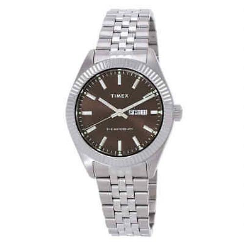 Timex Waterbury Legacy Quartz Brown Dial Men`s Watch TW2V46100 - Dial: Brown, Band: Silver-tone, Bezel: Silver-tone