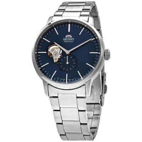 Orient Contemporary Automatic Blue Dial Men`s Watch RA-AR0101L10B - Dial: Blue (Open Heart), Band: Silver-tone, Bezel: Silver-tone
