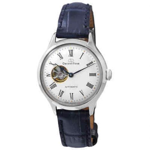 Orient Star Automatic White Dial Ladies Watch RE-ND0005S00B - Dial: White, Band: Blue, Bezel: Silver-tone