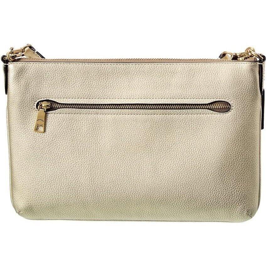 Coach Women s Polly Metallic Leather Crossbody Gold - Handle/Strap: Gold, Hardware: Gold, Exterior: Gold