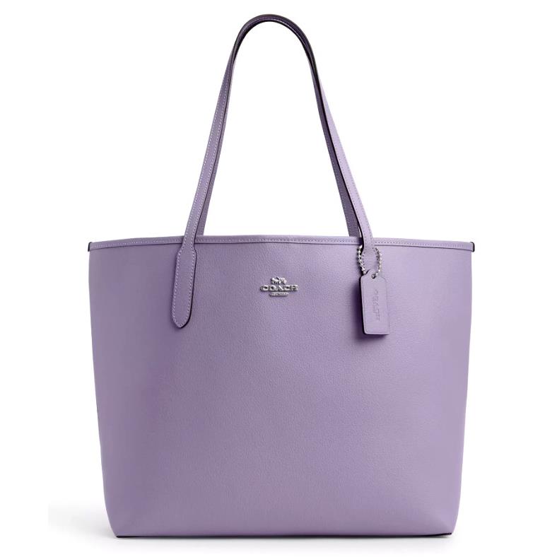 Coach City Tote Bag - Light Violet Purple Double Faced Leather - CR111