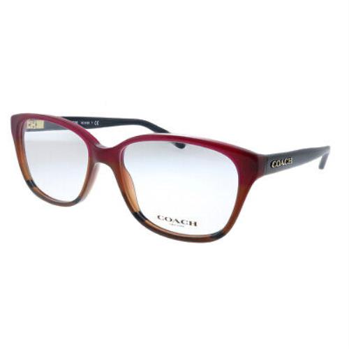 Coach HC 6103 5445 Burgundy Tortoise Gradient Plastic Square Eyeglasses 54mm