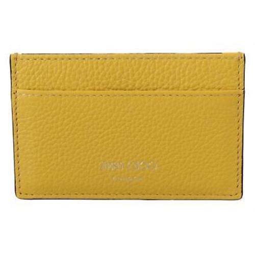 Jimmy Choo Aarna Yellow Leather Card Holder