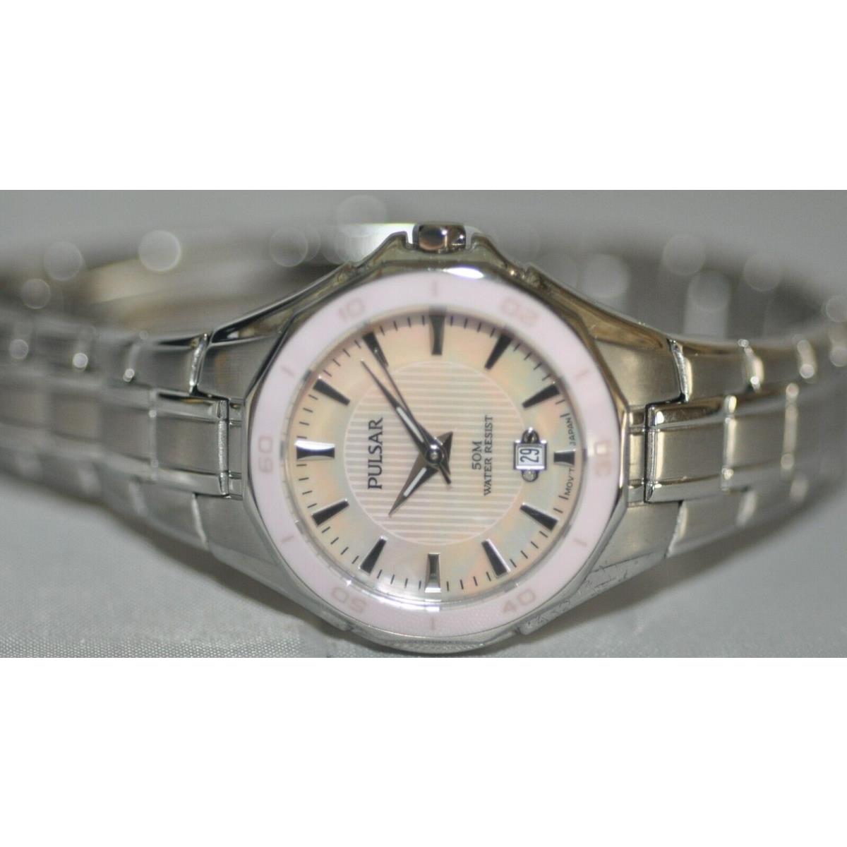 Pulsar Ladies Pink Mother-of-pearl Dial Stainless Steel Watch PXT899