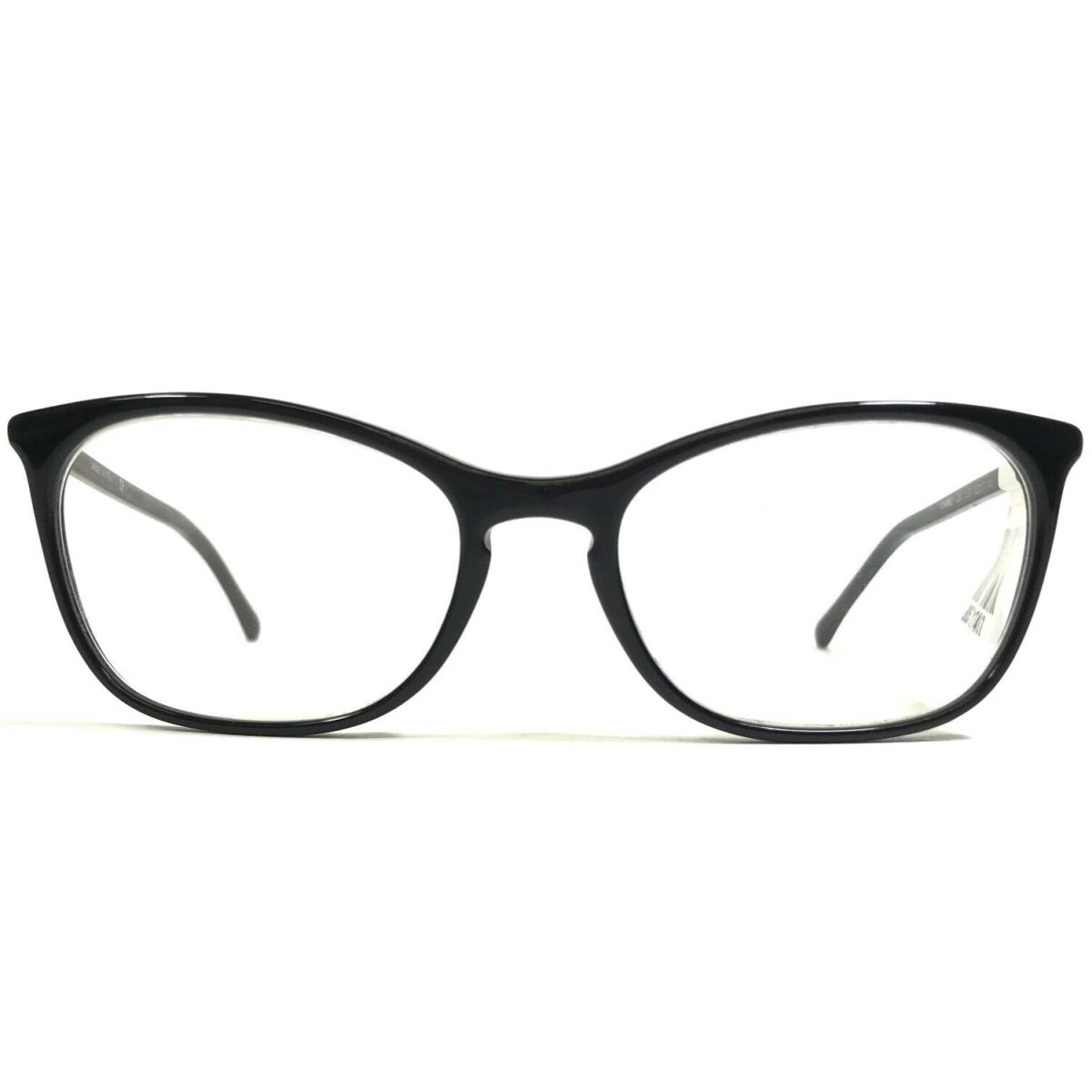 Chanel Eyeglasses Frames 3281 c.501 Polished Black Cat Eye Thin Rim 52-17-140