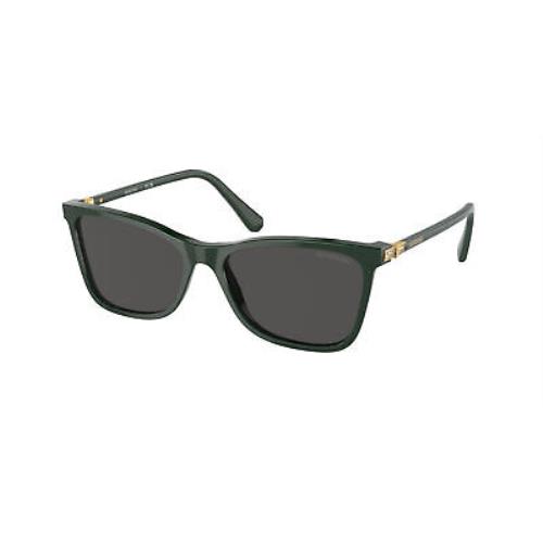 Swarovski SK 6004 Green Emerald Dark Grey 102687 Sunglasses