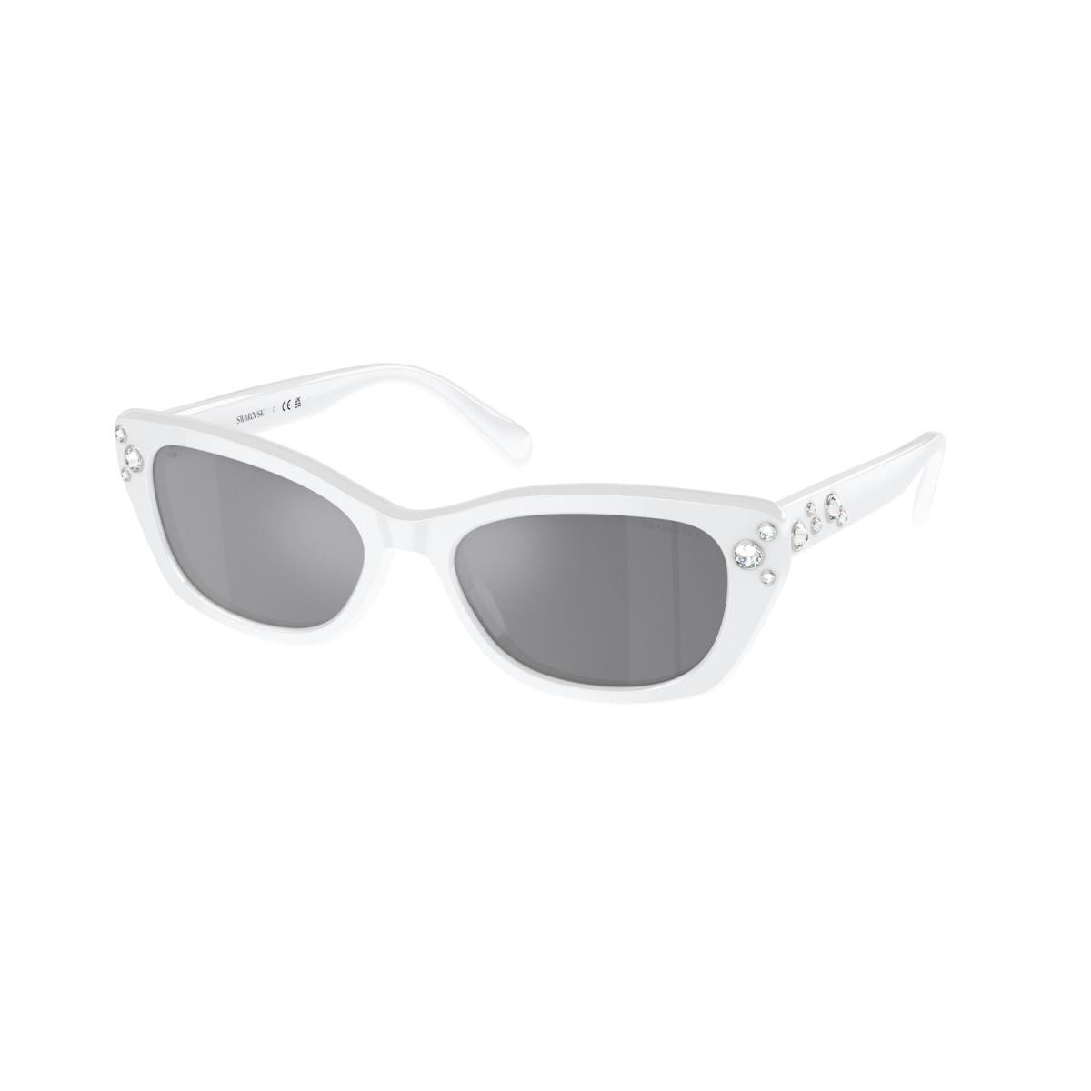 Swarovski SK 6019F Milky White Grey Mirror Black 10336G Sunglasses
