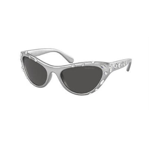 Swarovski SK 6007 Metallic Grey Dark Grey 102187 Sunglasses