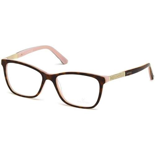 Swarovski Elina SW5117 056 Havana-pink W/studs Eyeglasses 54-16