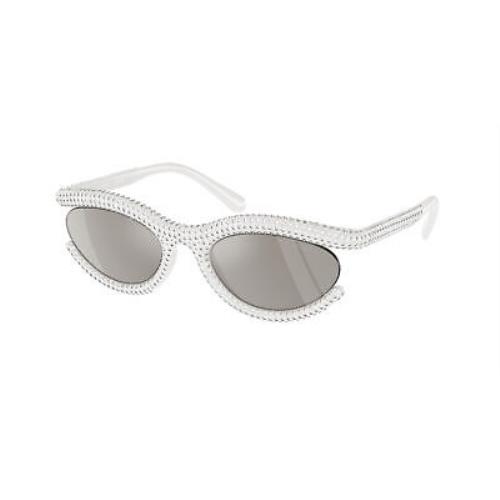 Swarovski SK 6006 Milky White Light Grey Mirror 10336G Sunglasses