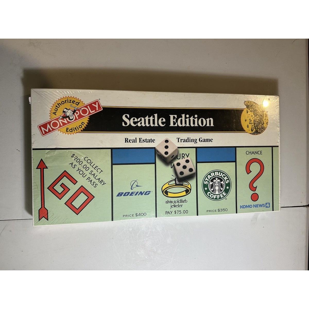 Authorized Monopoly Seattle Edition Board Game 1997 Nip