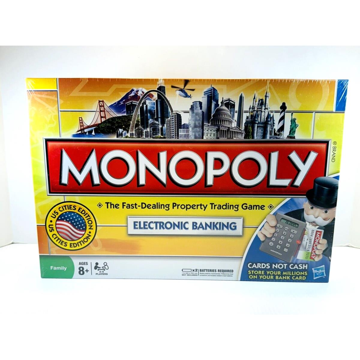 Monopoly Electronic Banking US Cities Edition Board Game Hasbro 2009