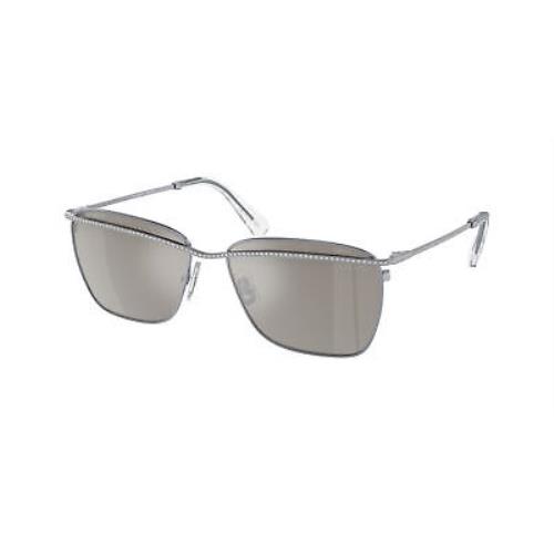 Swarovski SK 7006 Dark Silver Light Grey Mirror 40116G Sunglasses