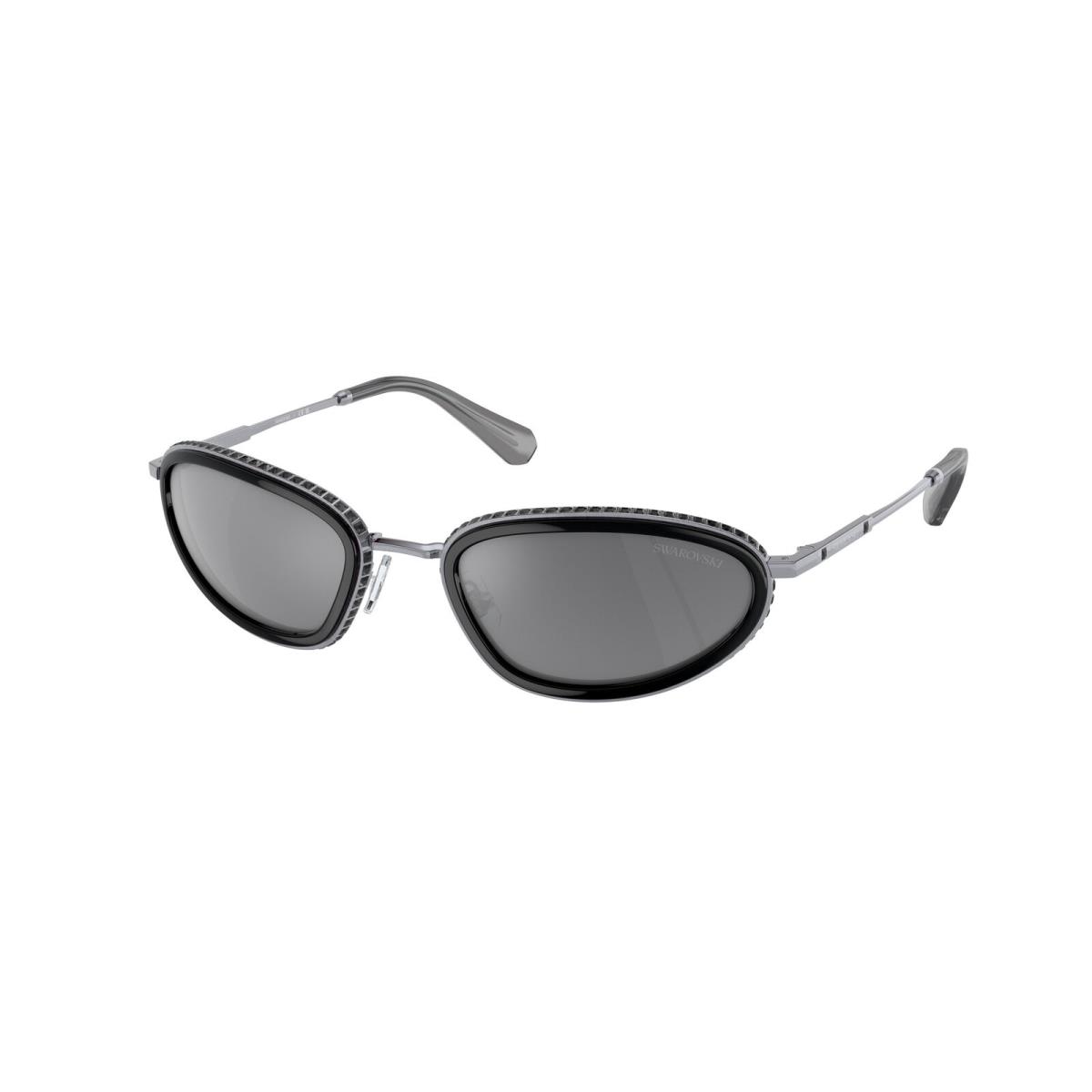 Swarovski SK 7004 Dark Silver Black Grey Mirror 40116G Sunglasses