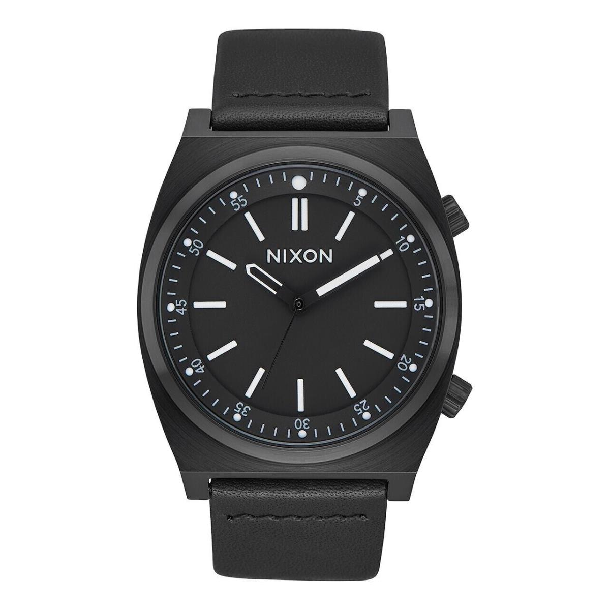 Nixon Brigade Leather Watch - A1178 001-00 All Black