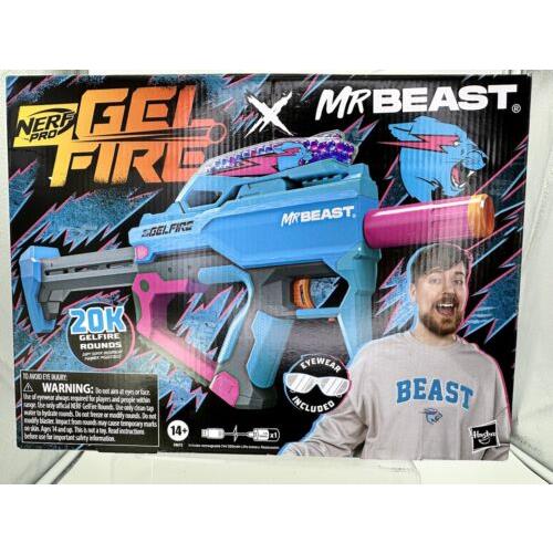 Nerf Pro Gelfire X Mrbeast Full Auto Blaster Rechargeable Battery Eyewear Toy