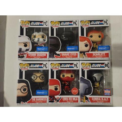 Funko Pop Retro GI Joe Snake Shadow Scarlett B.a.t. Red Ninja Baroness