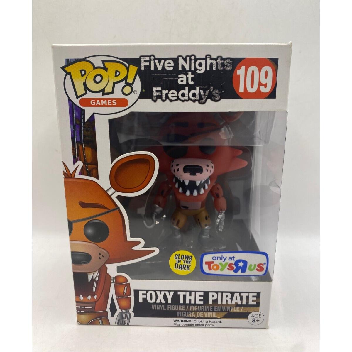 Funko Pop Five Nights At Freddy`s 109 Foxy The Pirate - Rare - Glows In Dark