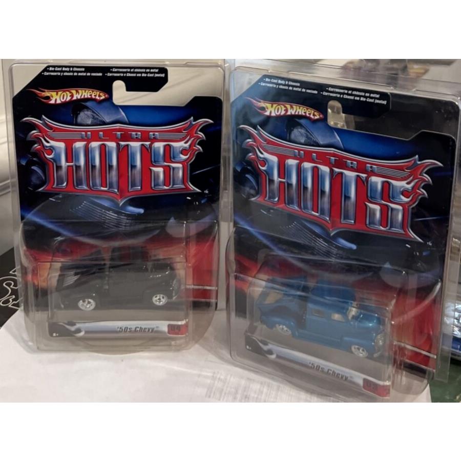 2007 Hot Wheels Ultra Hots `50s Chevy Set of 2 Kar Keeper Exclusive Real Riders