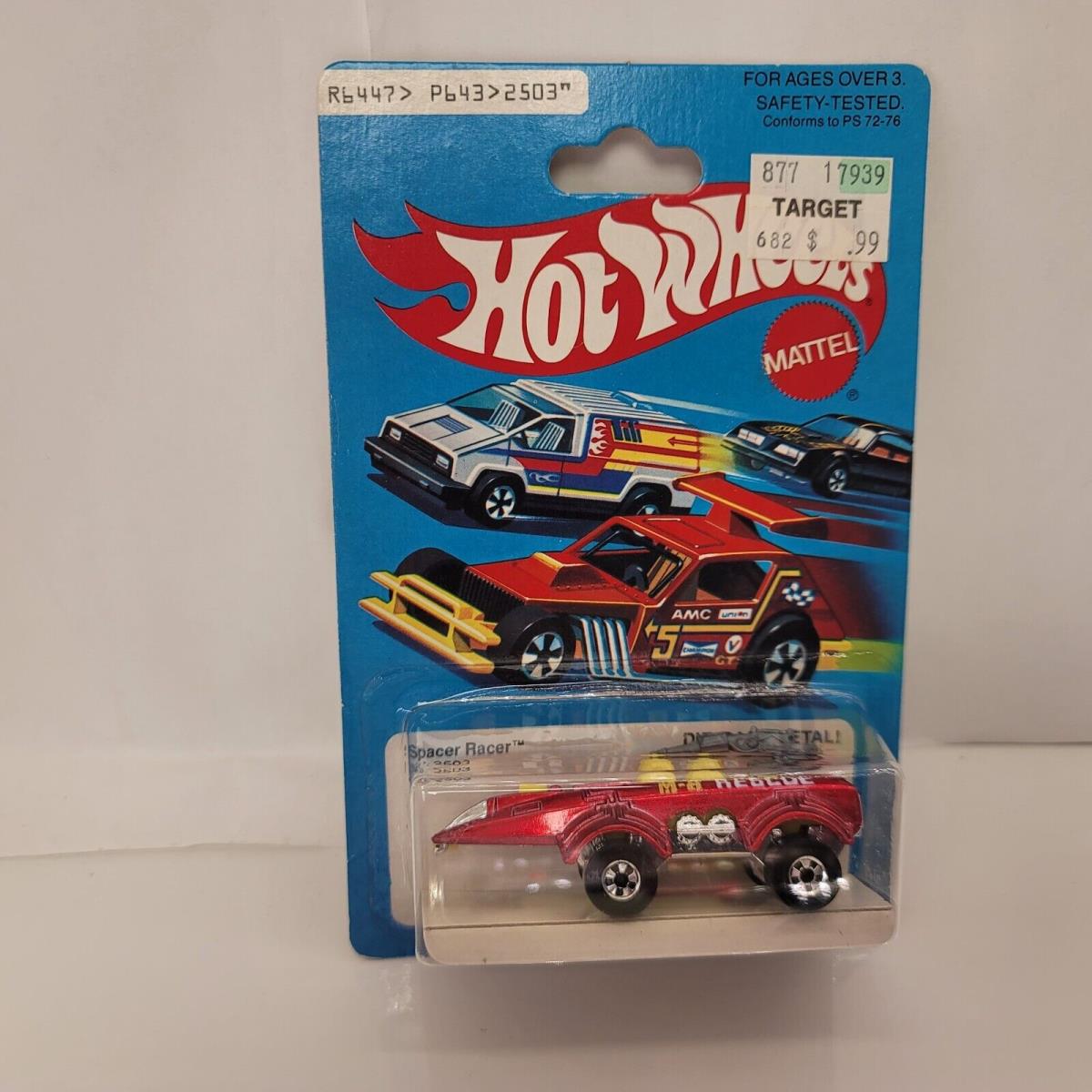 Spacer Racer Red BW 1980 Hot Wheels Early 80`S Card Punched Hong Kong KT99