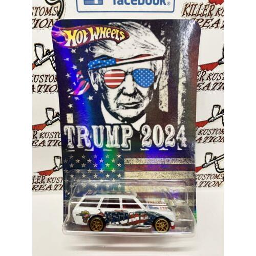 Custom Hot Wheels Vote Trump 2024 Real Riders Series - 71 Datsun 510 Wagon