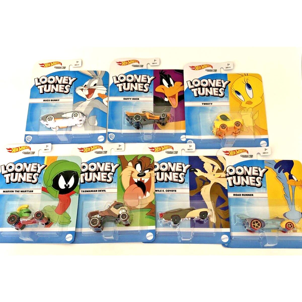 Hot Wheels Looney Tunes Character Cars 2020 Complete Set of 7 On Card