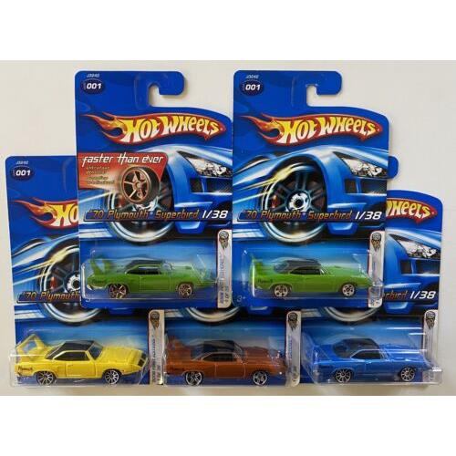 Hot Wheels 70 Plymouth Super Bird 06 First Edition Set Of 5 Super Birds 1:64s