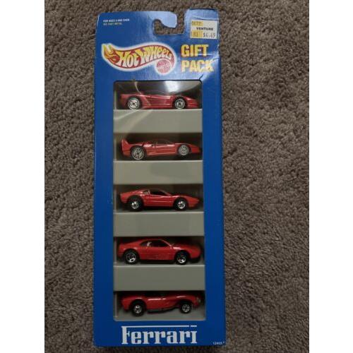 1993 Die Cast Hot Wheels 5 Car Gift Pack Ferrari
