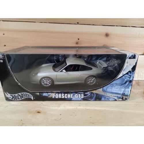 1:18 Hot Wheels--silver Porsche GT3 Car Diecast