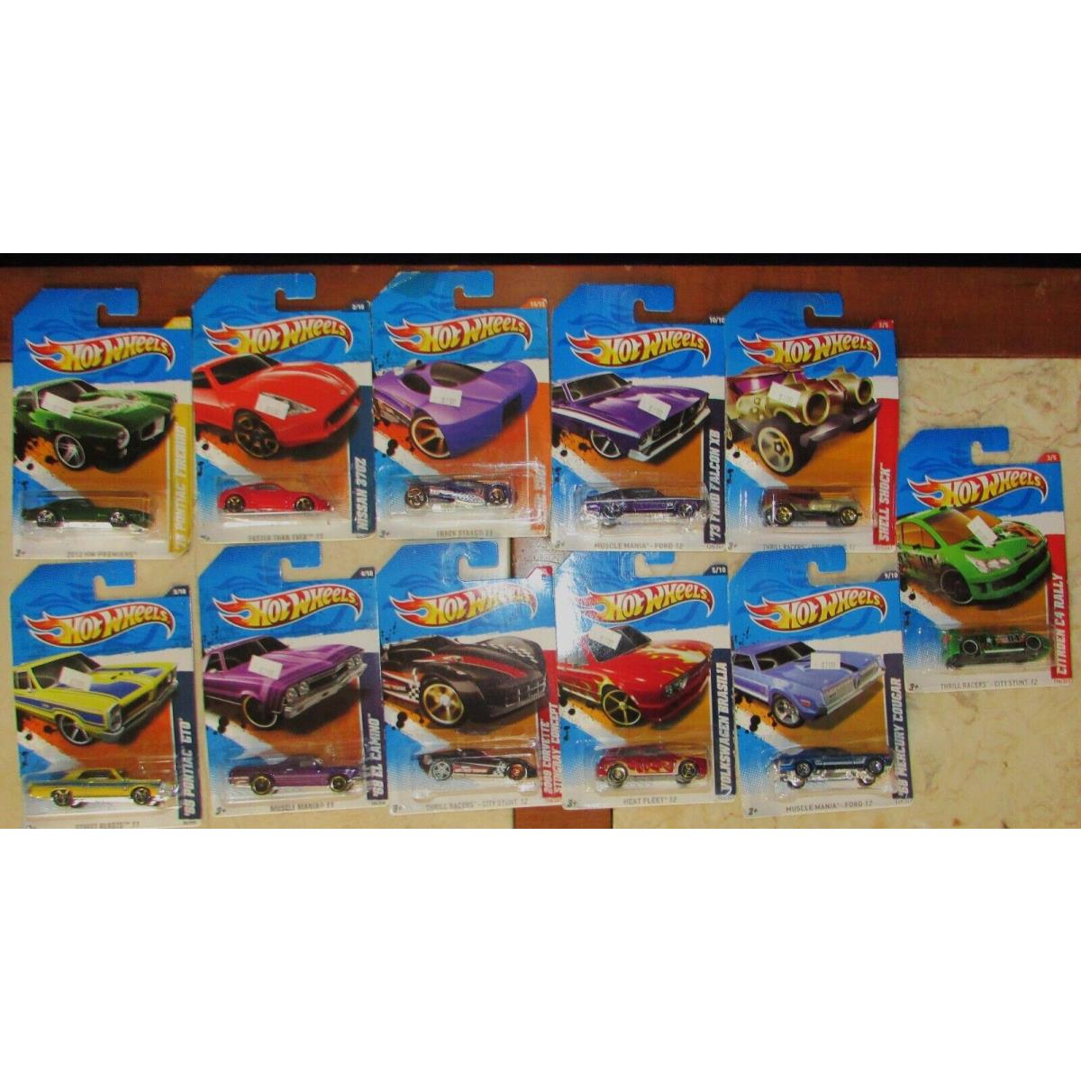 11 1/64 Hot Wheels Die Cast Cars 2010 2011 Manufacture IN Packages