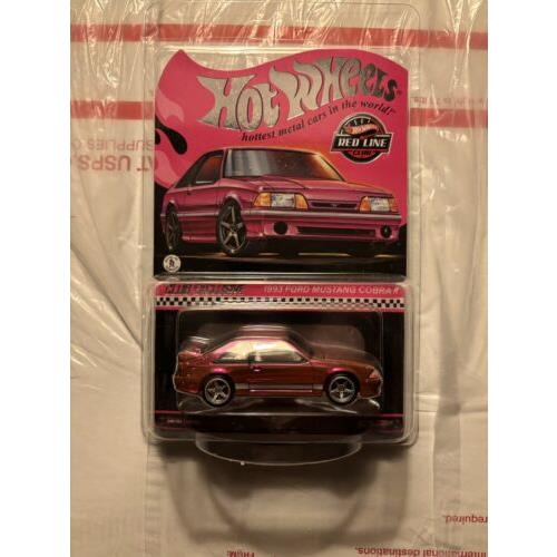 Mattel Hot Wheels Rlc Exclusive Pink Edition 1993 Ford Mustang Cobra R Pink