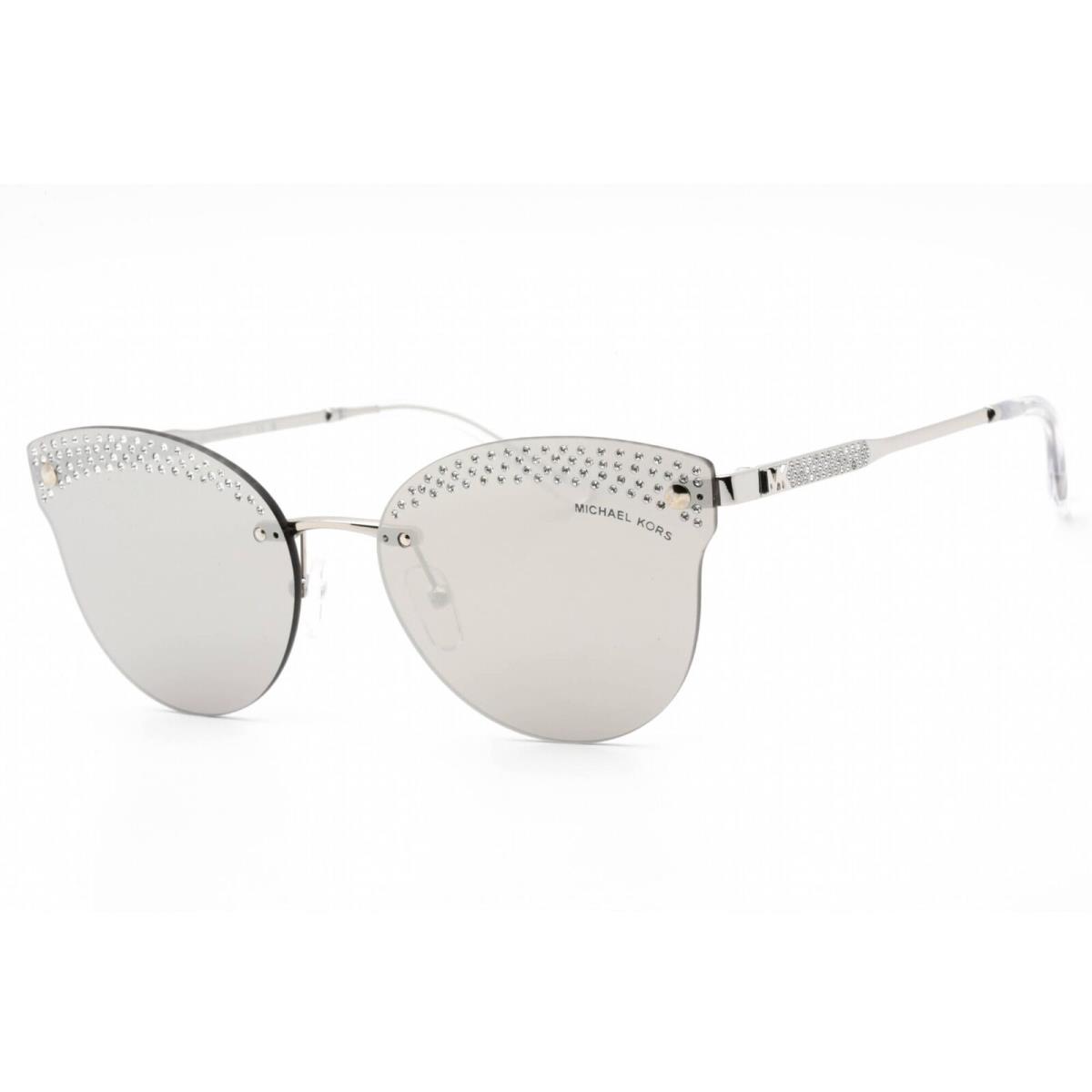 Michael Kors Women`s Sunglasses Silver Metal Cat Eye Shape Frame 0MK1130B 10156G