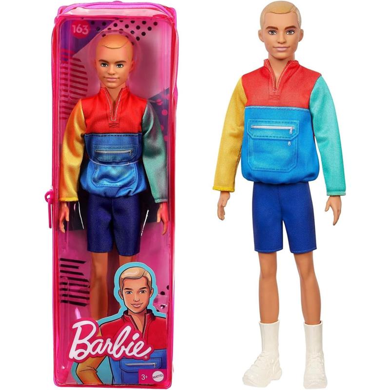 Barbie Ken Fashionistas Doll 163 Slender with Sculpted Blonde Hair Wearing Col