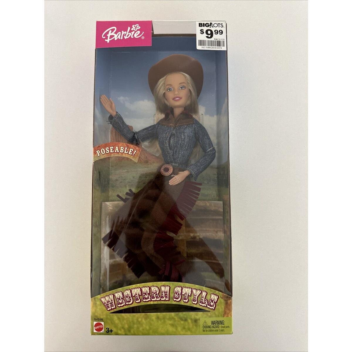 Western Style Poseable Barbie 2004 Goegeous Doll Never Removed From Mint Box