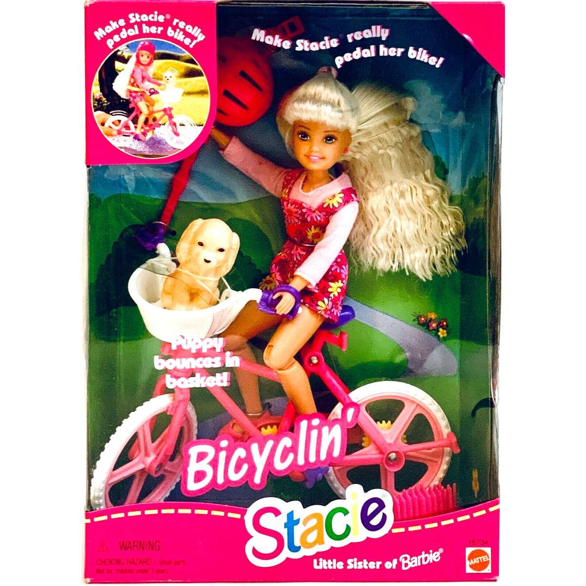 Mattel Barbie 1996 Bicyclin Stacie 8 Doll Bike Playset with Puppy