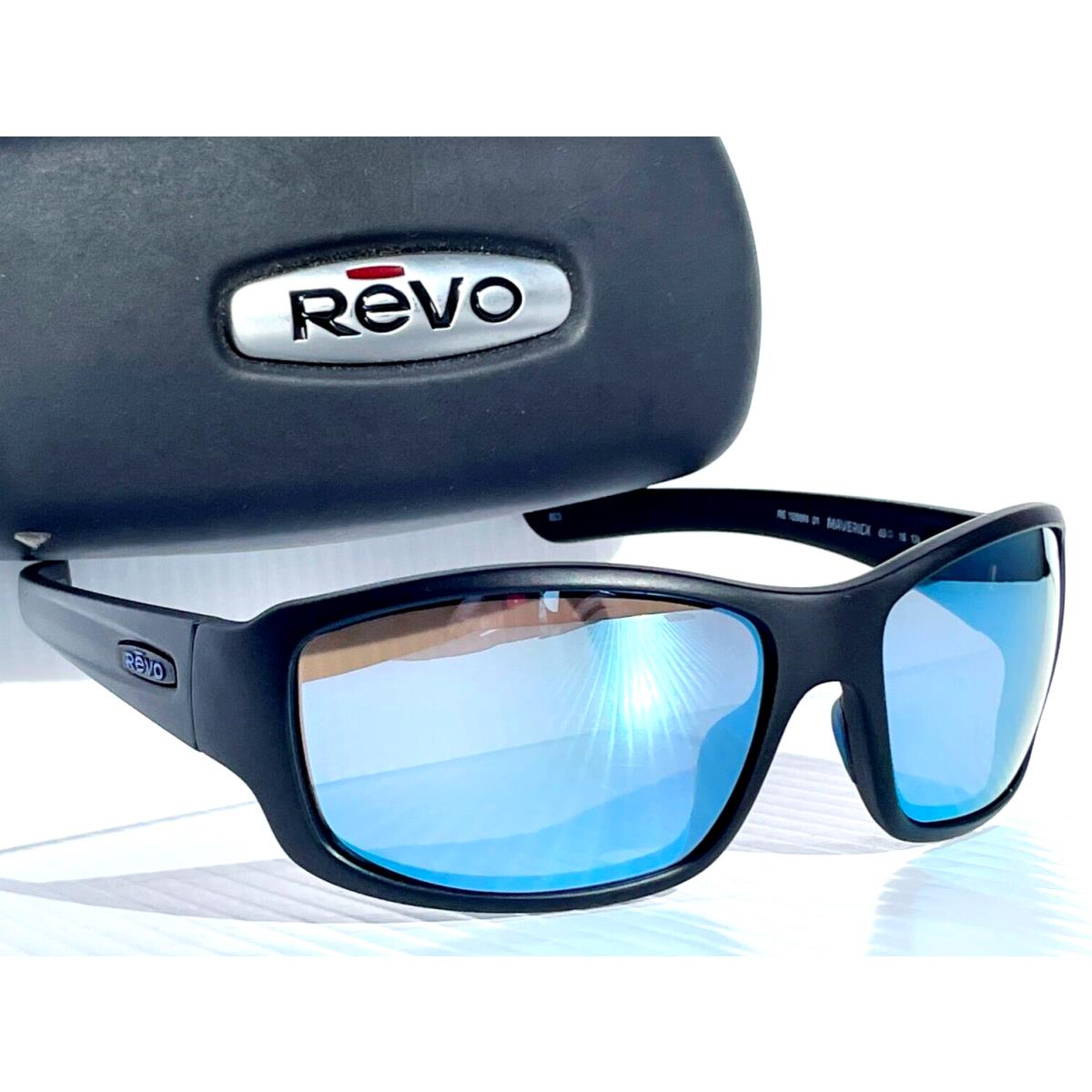 Revo Maverick Matte Black Superflex Polarized Blue Lens Sunglass 1098N 01 BL