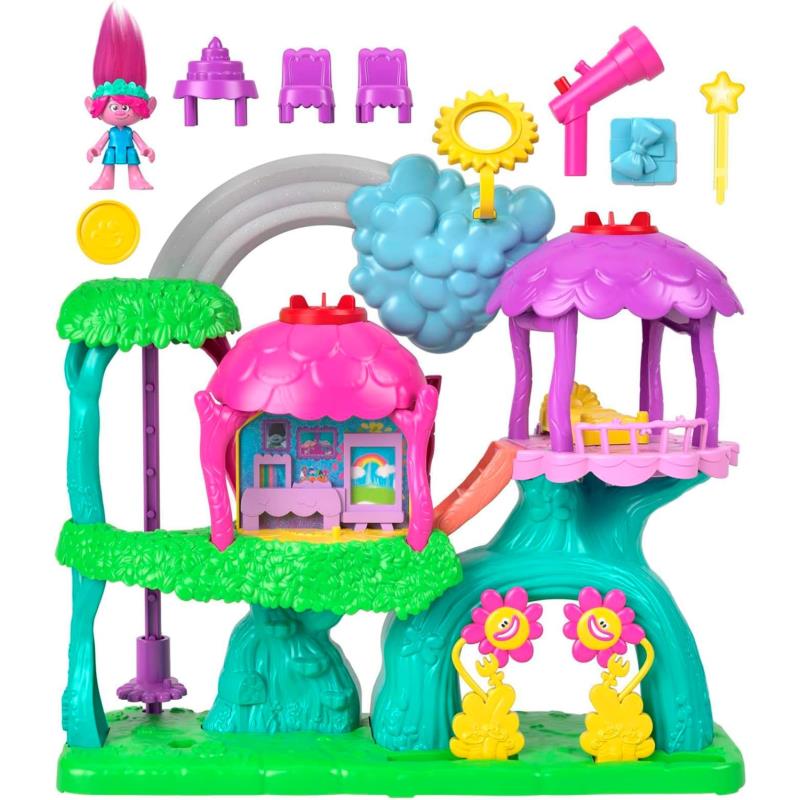 Imaginext Dreamworks Trolls Rainbow Treehouse Musical Toy Playset Lights Sound