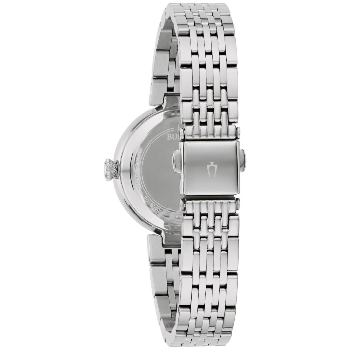 Bulova Women`s Crystal Accent Quartz Silver Stainless Steel Watch 30mm 96L284