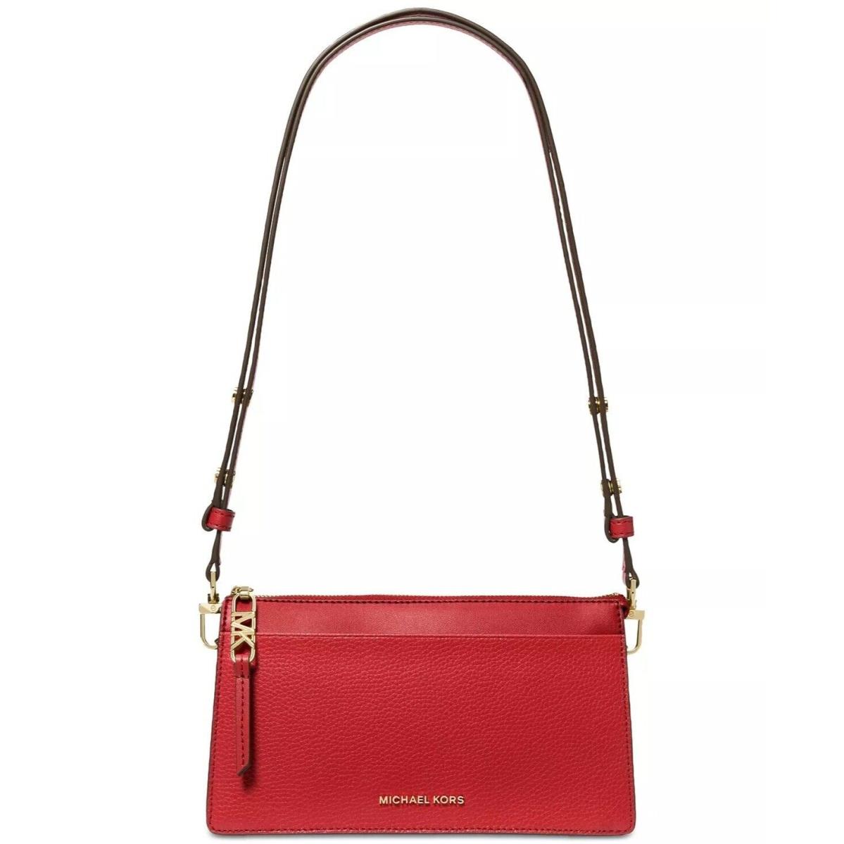 Michael Kors Women s Empire Large Leather Convertible Crossbody Red