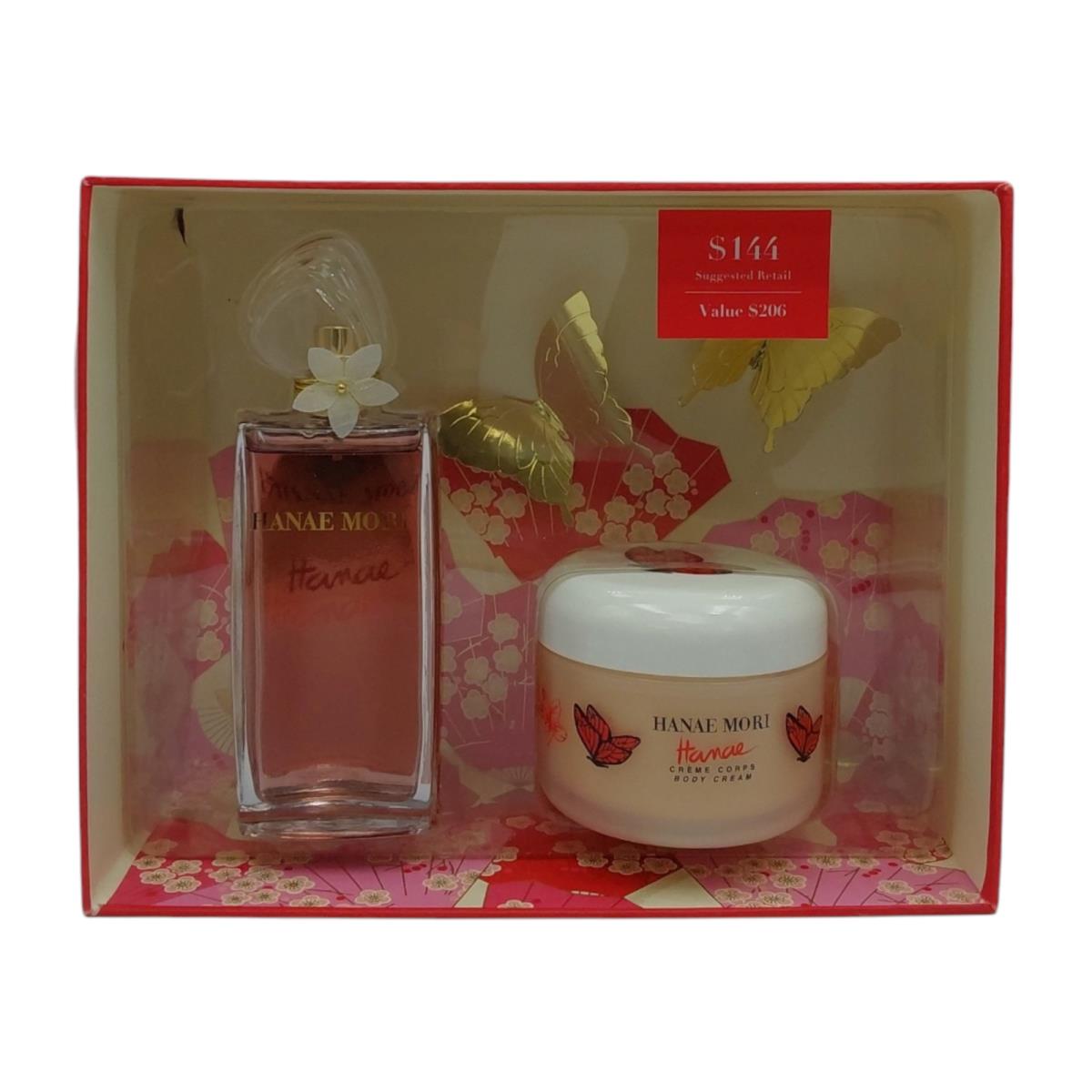 Hanae by Hanae Mori Perfume Gift Set Edp 3.4oz 8OZ Body Cream Gift Set Rare