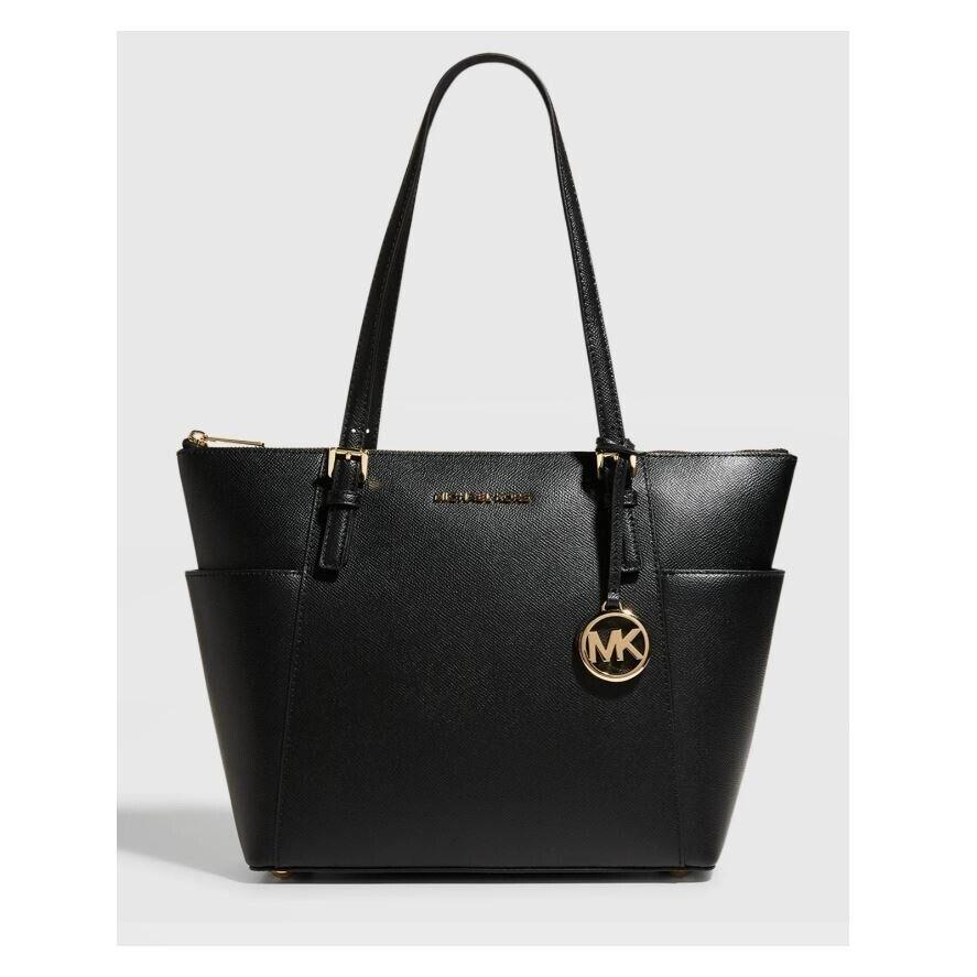 Michael Kors Jet Set East West Saffiano Leather Women`s Medium Tote Bag- Black