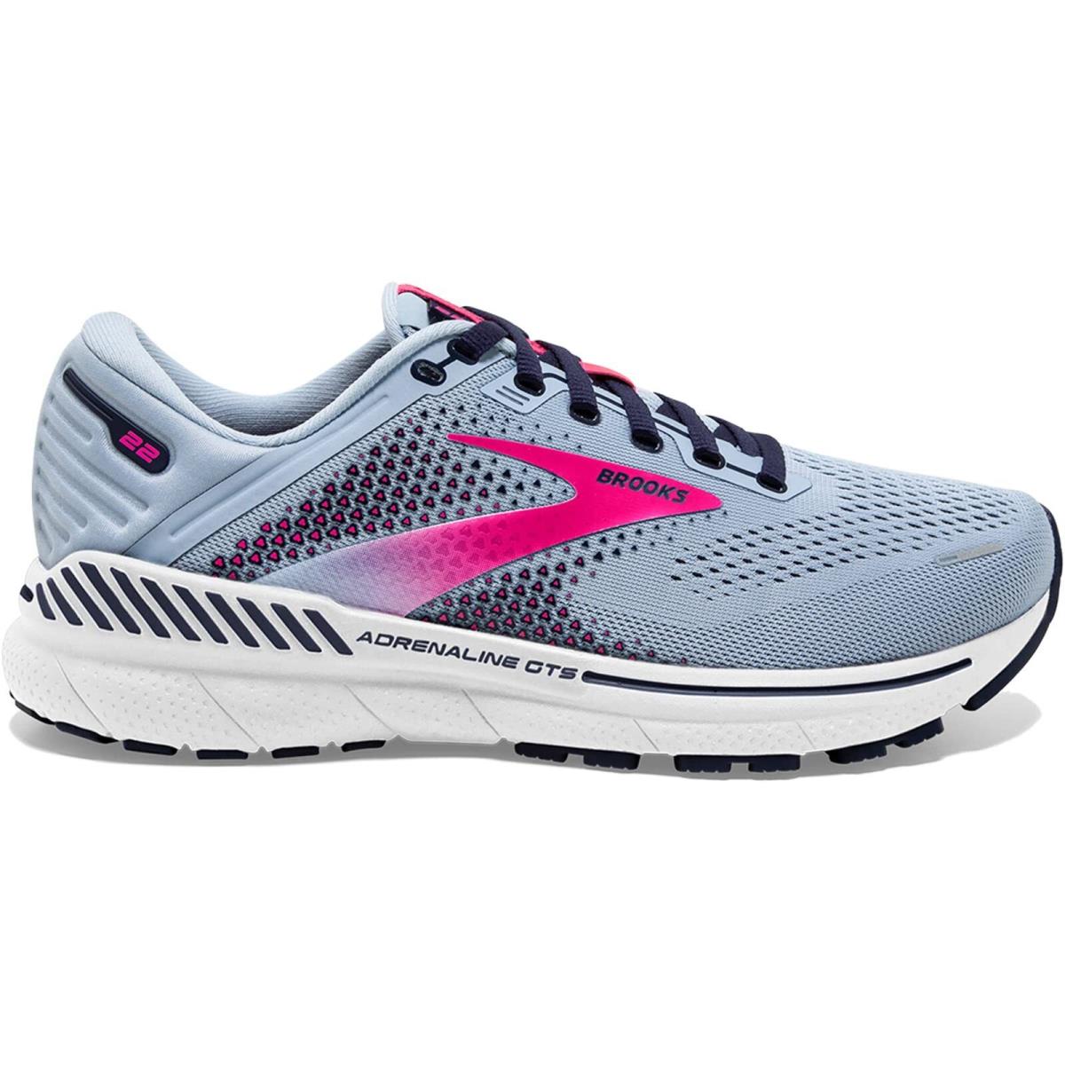 Brooks Women`s Adrenaline Gts 22 Running Shoe Kentucky Blue/peacoat/pink 6.5 US - Kentucky Blue/Peacoat/Pink