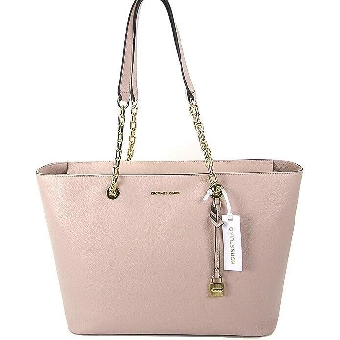 Michael Kors Mercer Chain Top Zip Pebble Leather Multifunction Tote